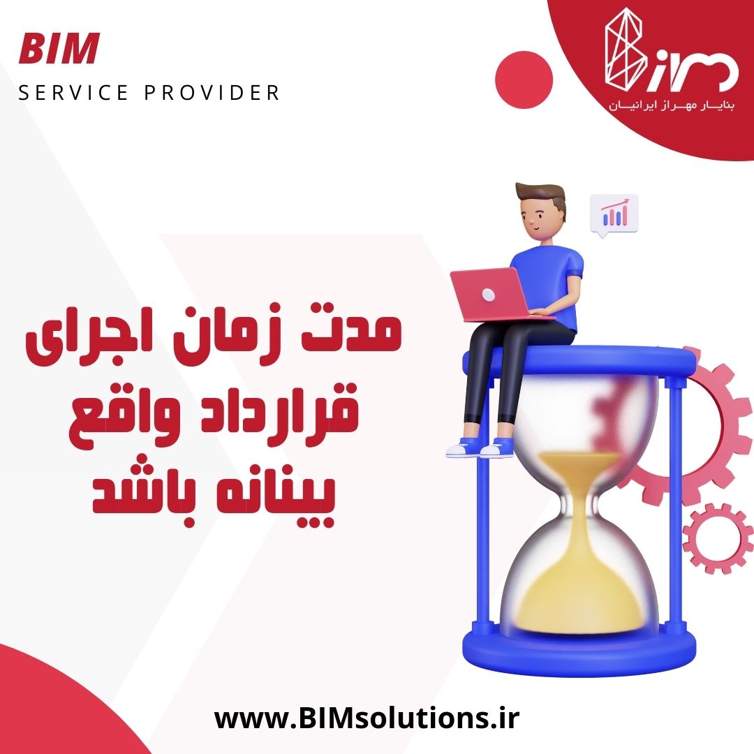 مدت زمان واقع بینانه قرارداد های ارائه خدمات مشاور BIM و خدمات فناورانه مبتنی بر مدلسازی اطلاعات ساخت توسط شرکت بنا یار مهراز ایرانیان